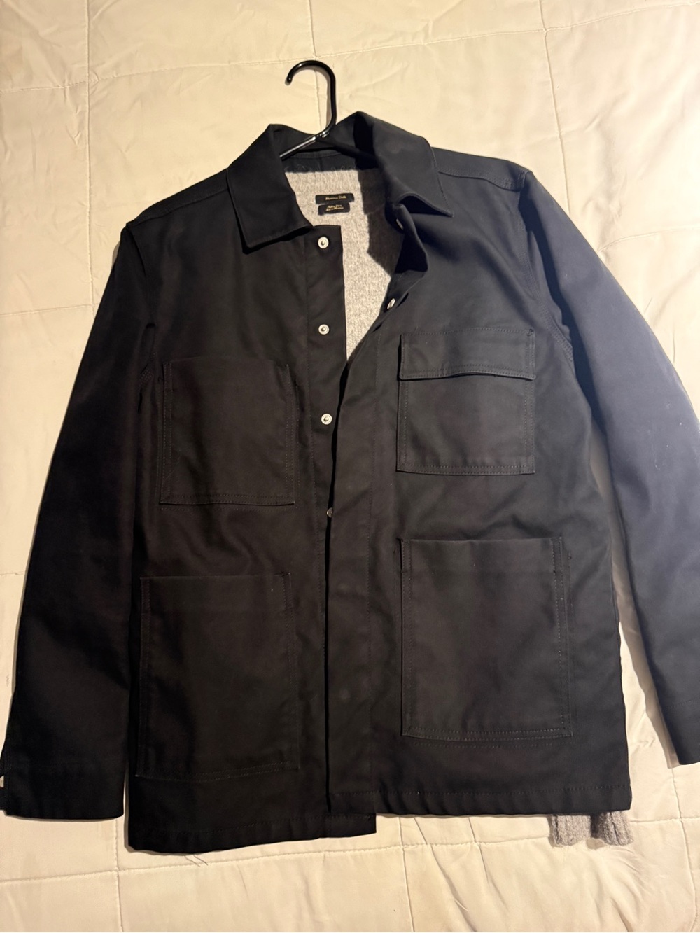 Zara Origin Black Lightweight Shirt Jacket with Patch Pockets